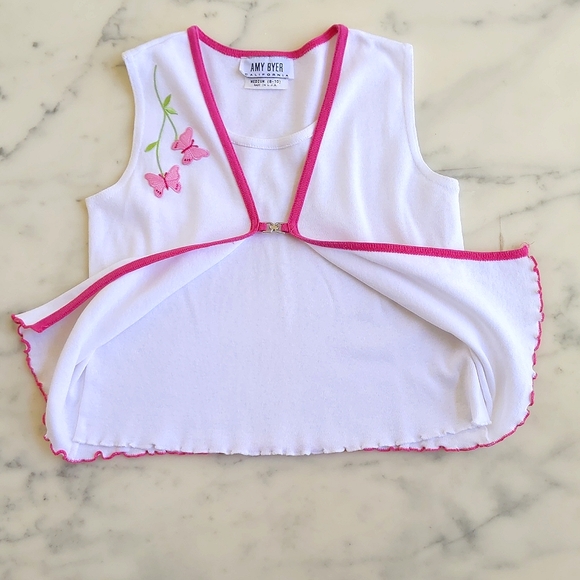 100% Cotton One Piece Sleeveless Top with multi color embroidered Butterflies. - Picture 5 of 5